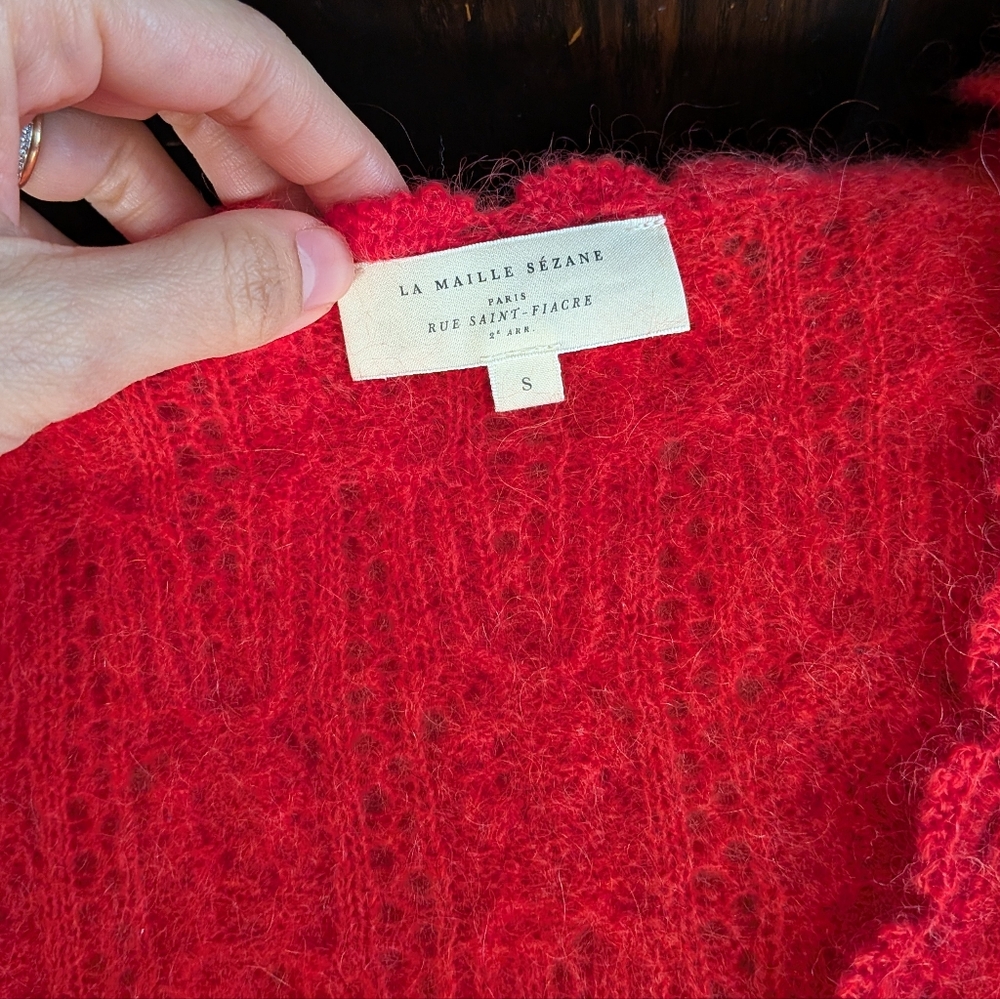 Sezane Red Elise Cardigan - Picture 4 of 5